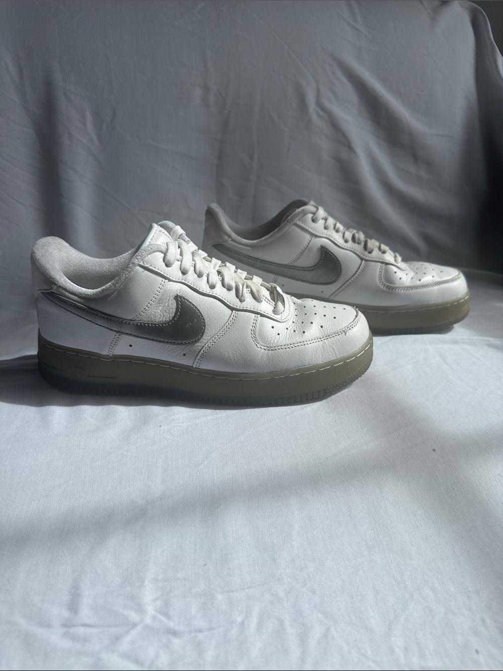 Nike Air Force 1 '07 Premium White Metallic Silver Pink Gum DX3945-100 Men 9